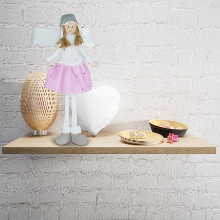 Art. 234045 Hada de tela blanca y rosa para decoración de pascua altura 50 cm