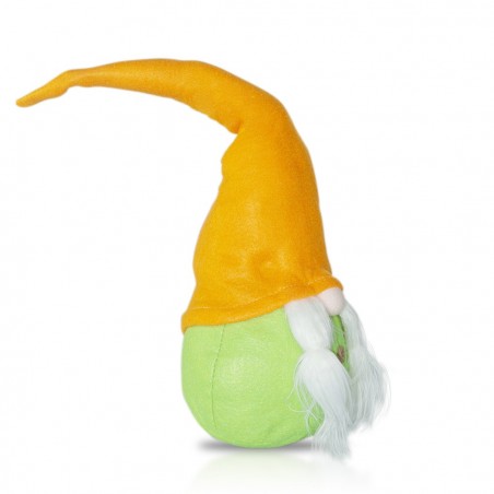 234044 Gnomo de pascua con sombrero verde y naranja 46 Cm en tela con barba