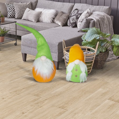 234043 Gnomo de pascua con sombrero verde y naranja 74 Cm en tela con barba