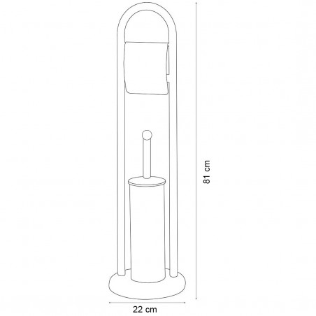 136012 Felicia Portarrollos - Escobillero 22 x 81 cm color GRIS