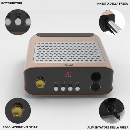 083020 Torno profesional con ventilador y aspirador 30000 rpm NAIL SANDER M2