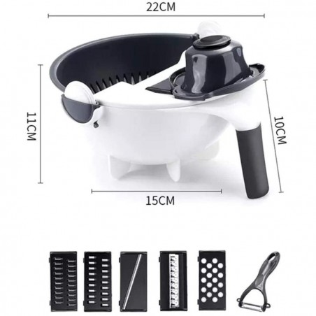 187639 Escurridor, cortador y rallador de verduras con cesto WET BASKET