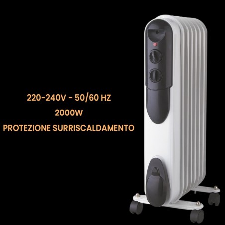 Art. 522052 Radiador de aceite MASTER 9 elementos 2000W dimensión 41x29xH64,8 cm