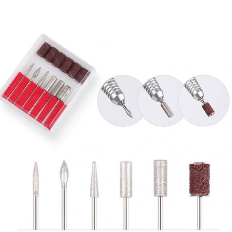 090257 Torno eléctrico profesional para uñas SML 6 cabezales NAIL POLISHER M6