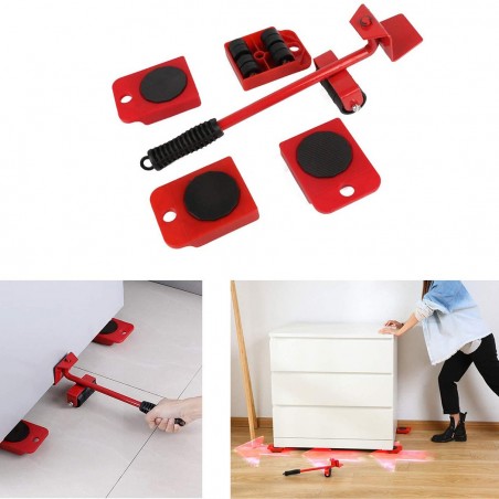 187257 Juego de rodillos y rodamientos transporte de muebles LEVAPIU hasta 150Kg