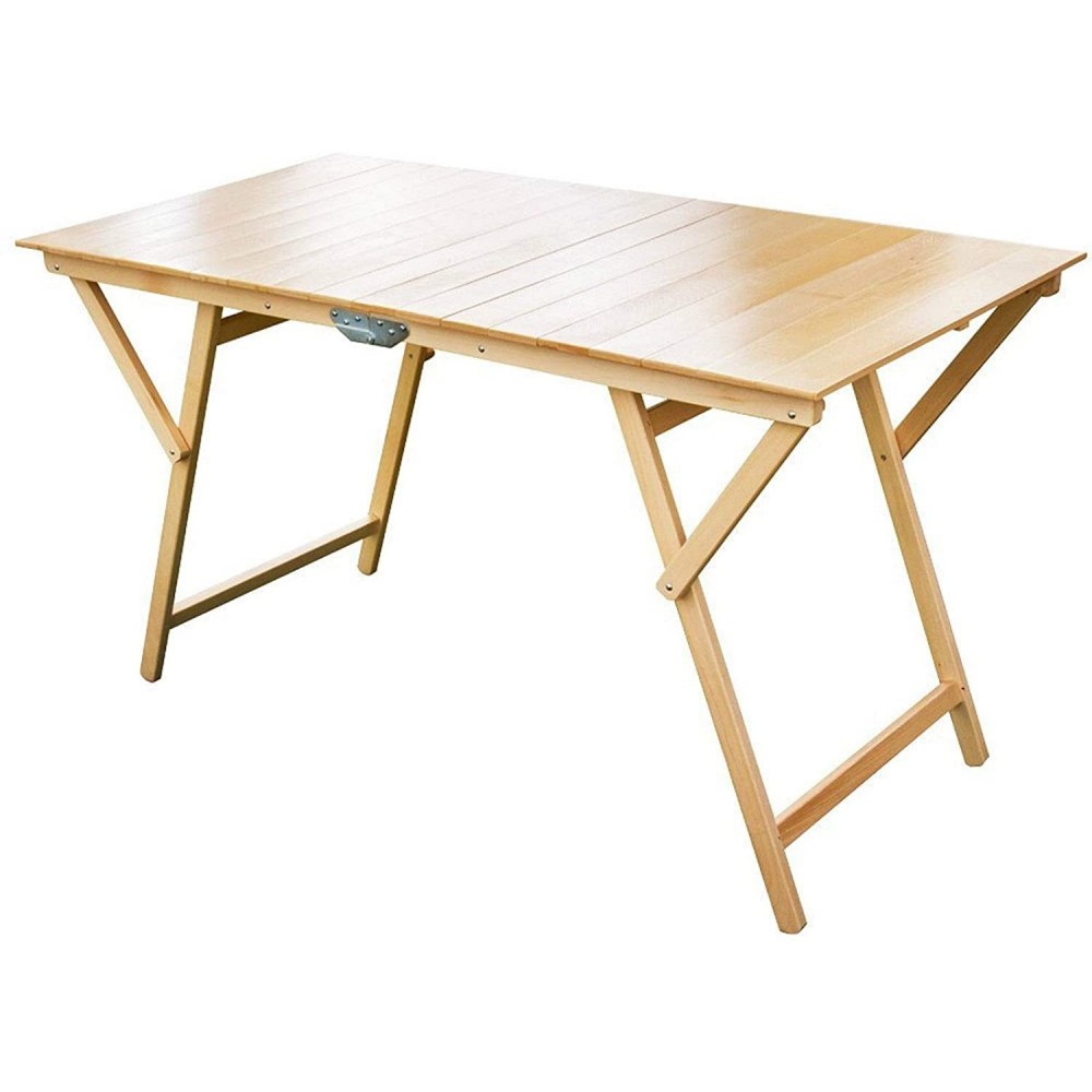 Mesa plegable 132 x 70 cm en madera natural mesa plegable para jardín