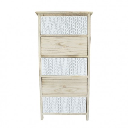 Art. 398003 Mueble de madera con motivo geométrico 5 cajones 40x29xH90cm