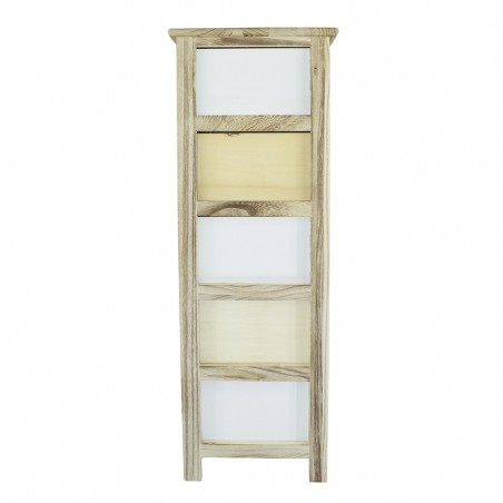 Art. 398003 Mueble de madera con motivo geométrico 5 cajones 40x29xH90cm