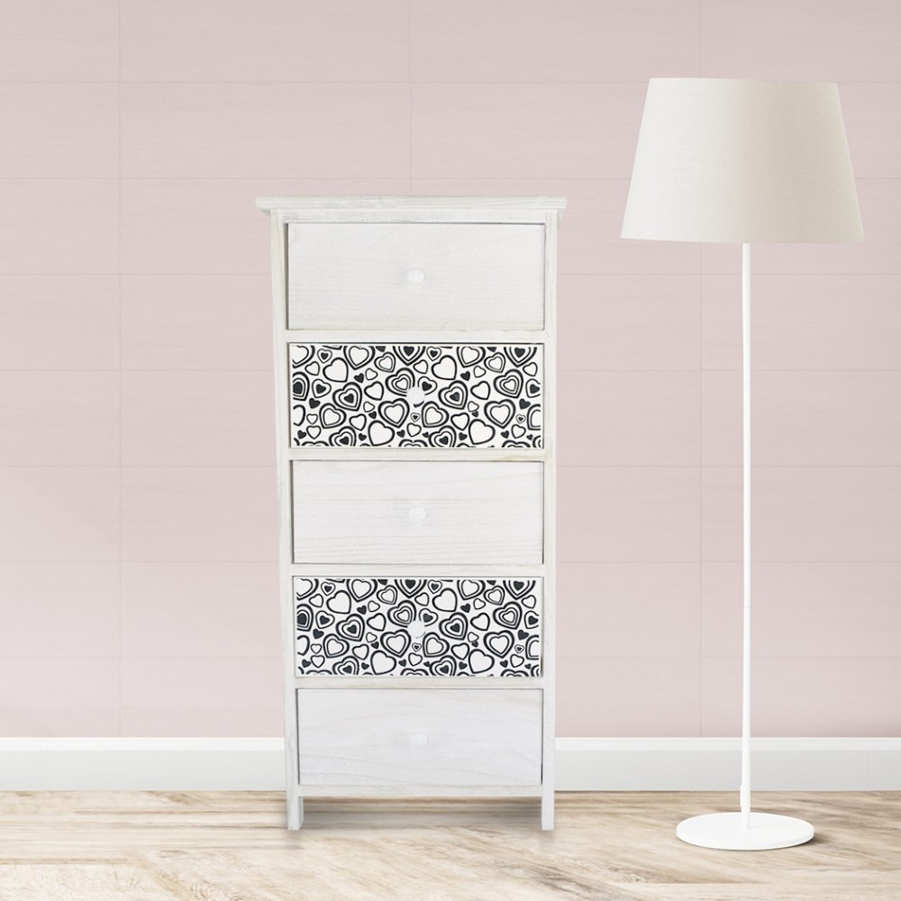 398007 Mueble madera blanca tirador y dibujos...