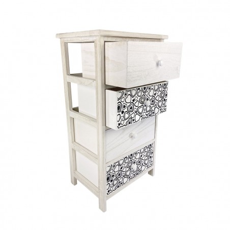 Art. 398006 Mueble de madera con patrón de corazones y 4 cajones 40x29xH73 cm