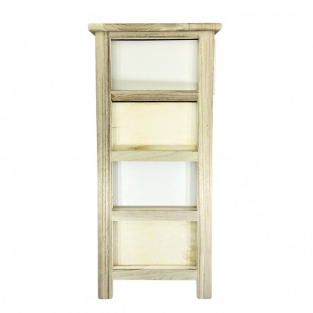 398002 Mueble madera con motivo geométrico 4 cajones 40x29xH73 cm
