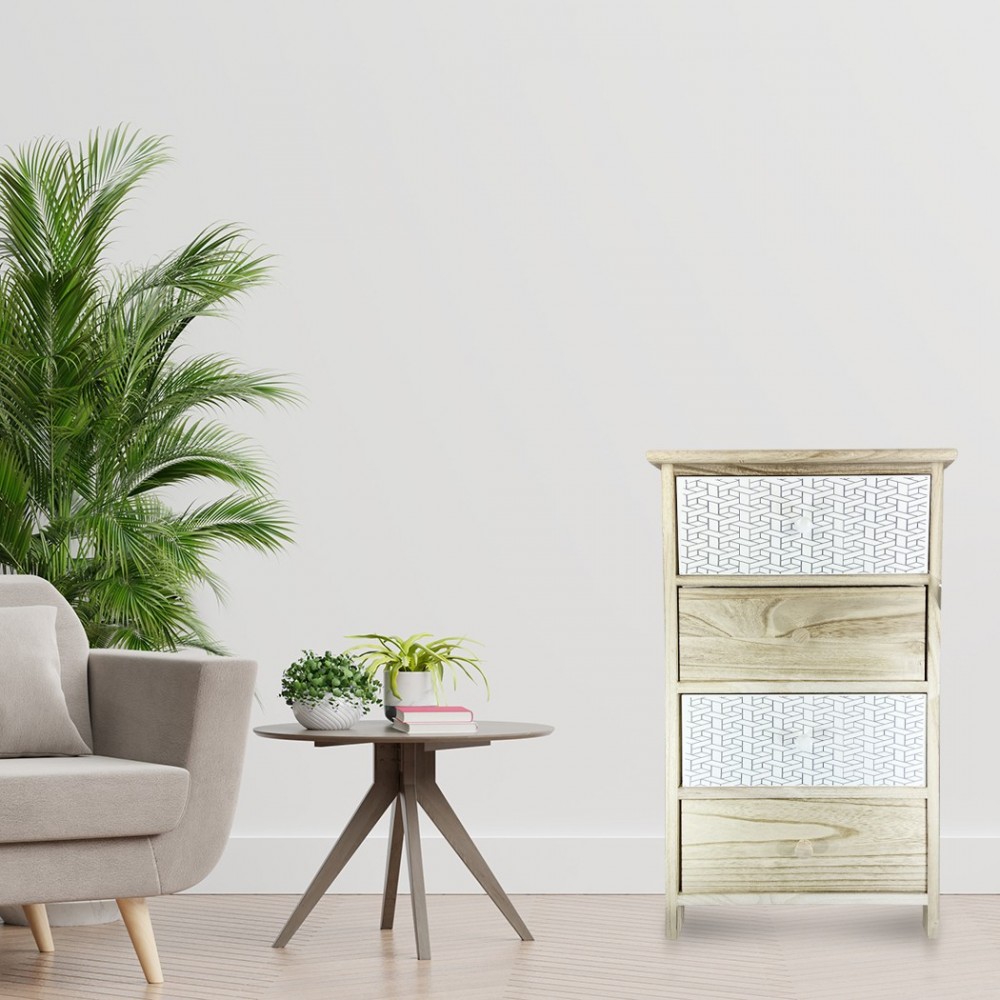 398002 Mueble madera con motivo geométrico 4...