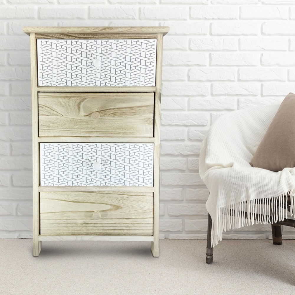 398002 Mueble madera con motivo geométrico 4...