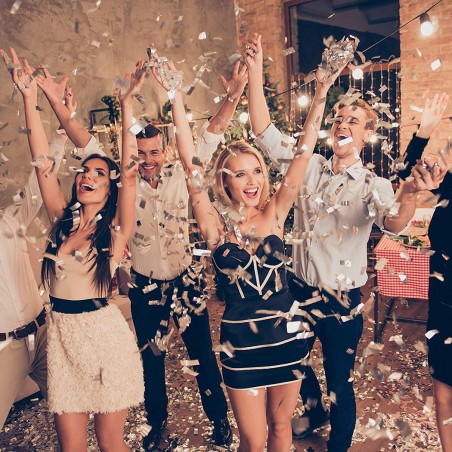 Cañón de confeti blanco tamaño L 60 cm NY132 para eventos de fiesta