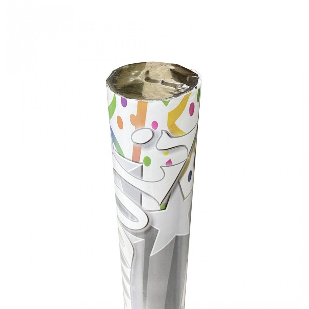 Cañón de confeti blanco tamaño L 60 cm NY132...