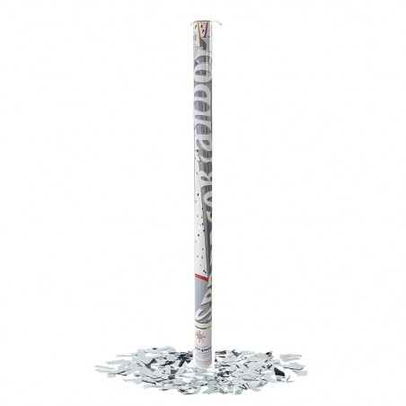 Cañón de confeti blanco tamaño XL 80 cm NY133 para eventos de fiesta