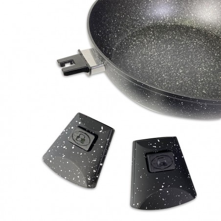 255028 Juego de cacerolas 17 piezas 20-24-28 cm DGBAVARIA NEGRO asas extraíbles