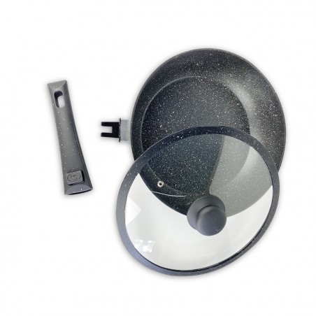 255027 Juego de cacerolas 14 piezas 20-24-28 cm DGBAVARIA NEGRO asas extraíbles