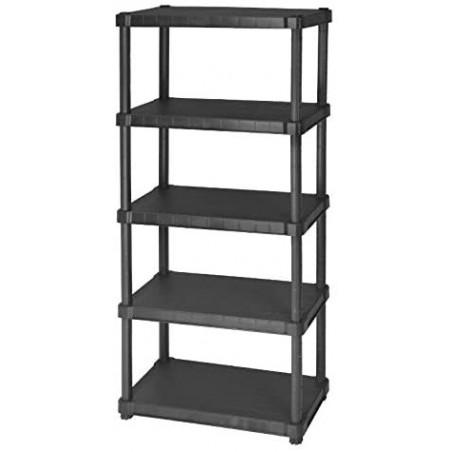 Estante modular de plástico NEGRO con 5 estantes HELIOS 40 x 80 x H188 cm Resina