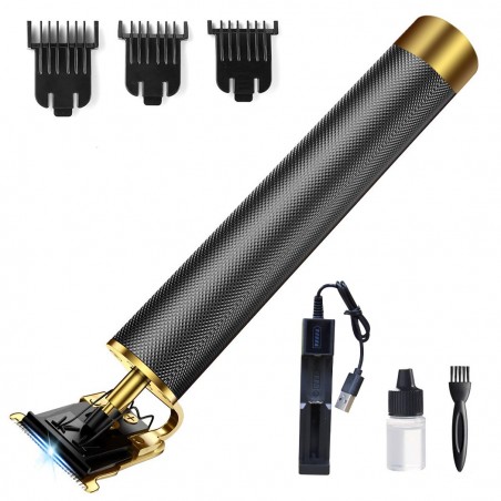 609975 Máquina cortabarbas inalámbrico con cargador USB y accesorios