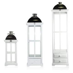 335010 Set 3 Pcs Maxi Lanterns BLANCO portavelas 50' 83'...