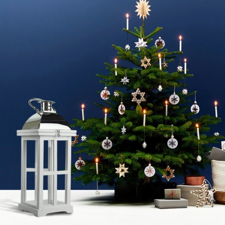335010 Set 3 Pcs Maxi Lanterns BLANCO portavelas 50' 83' 126'cm madera y vidrio