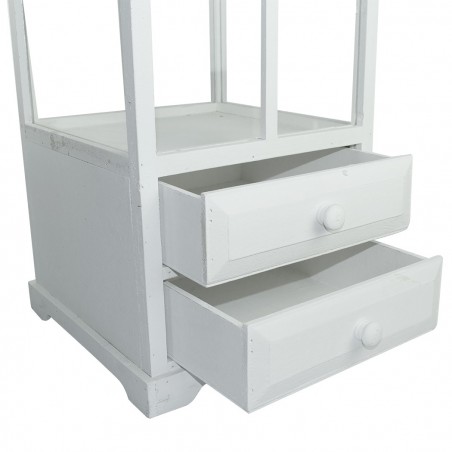 335010 Set 3 Pcs Maxi Lanterns BLANCO portavelas 50' 83' 126'cm madera y vidrio