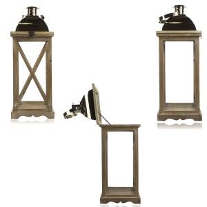 335007 Set 3 Pcs Maxi Lanterns BRONCE portavelas 36' 52'... 2