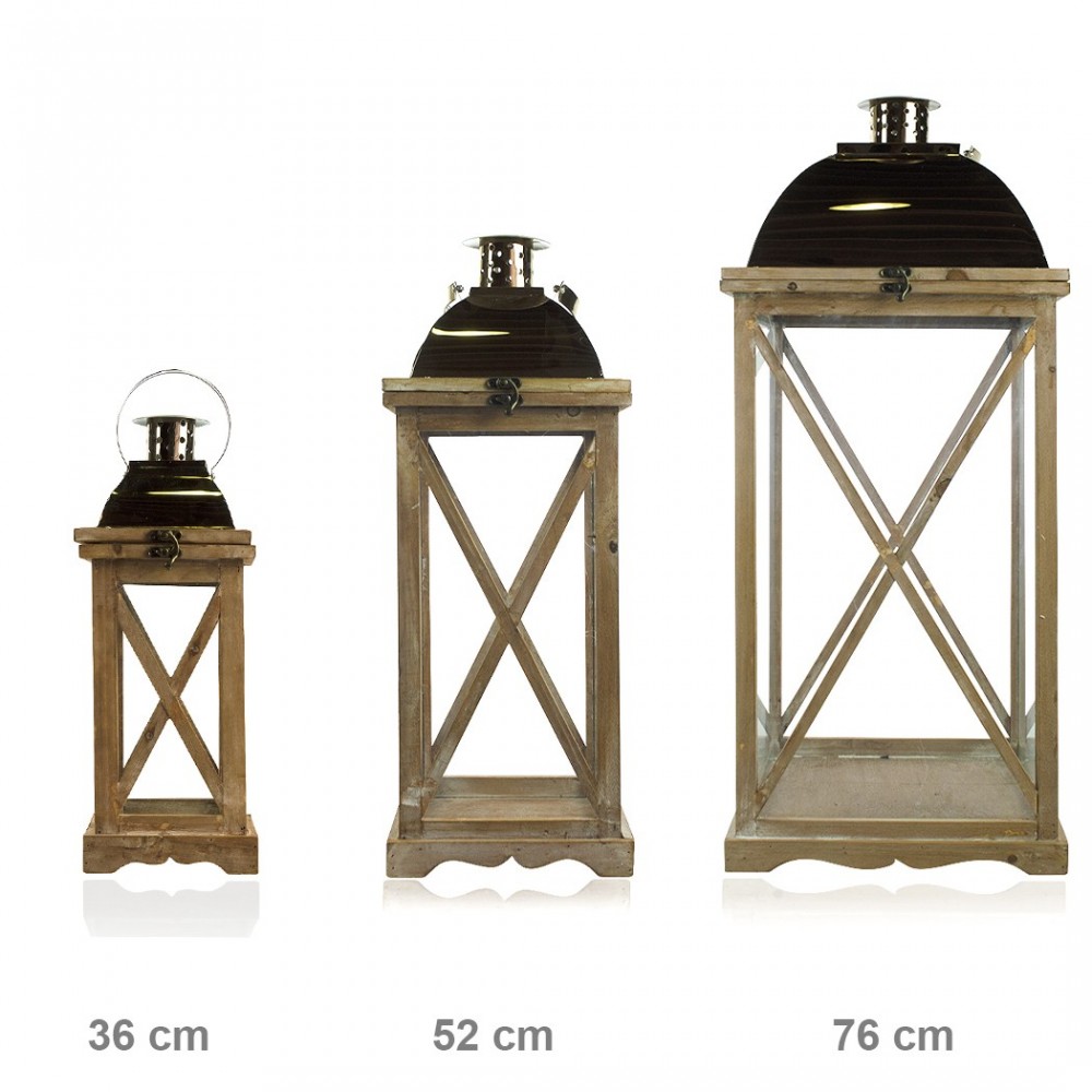 335007 Set 3 Pcs Maxi Lanterns BRONCE...