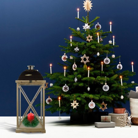 335007 Set 3 Pcs Maxi Lanterns BRONCE portavelas 36' 52' 76'cm madera y vidrio