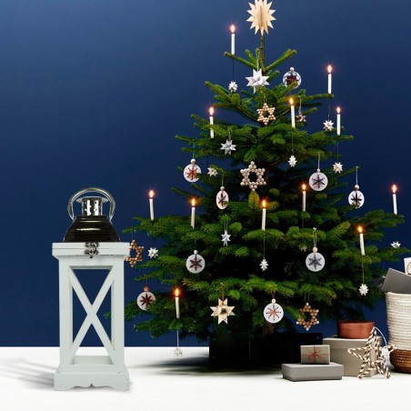 335006 Set 3 Pzs Maxi Lanterns BLANCO portavelas 36' 52' 76'cm madera y vidrio