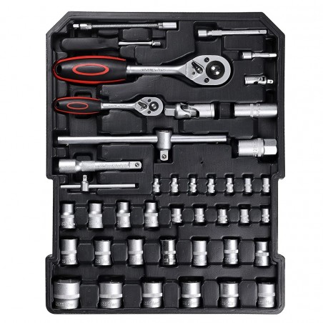 Maleta SWISS KRAFT trolley herramientas de trabajo 419 pzs 4 compartimentos