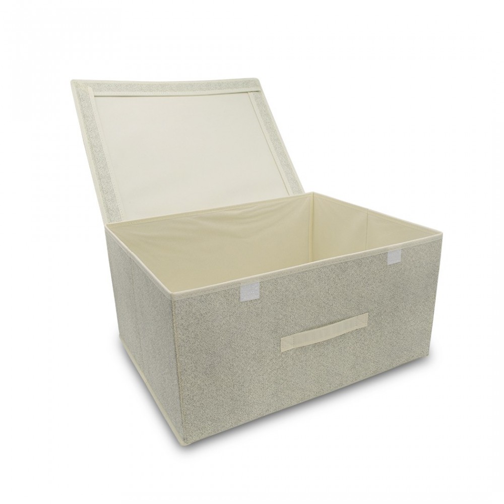 745017 Caja ahorro de espacio BEIGE ideal para cambio de temporada 50x40xH25cm