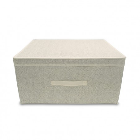 745017 Caja ahorro de espacio BEIGE ideal para cambio de temporada 50x40xH25cm