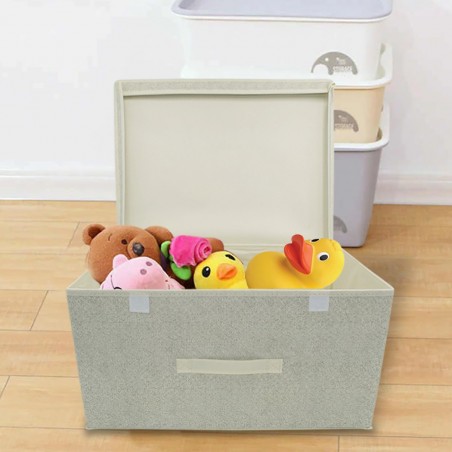 745017 Caja ahorro de espacio BEIGE ideal para cambio de temporada 50x40xH25cm