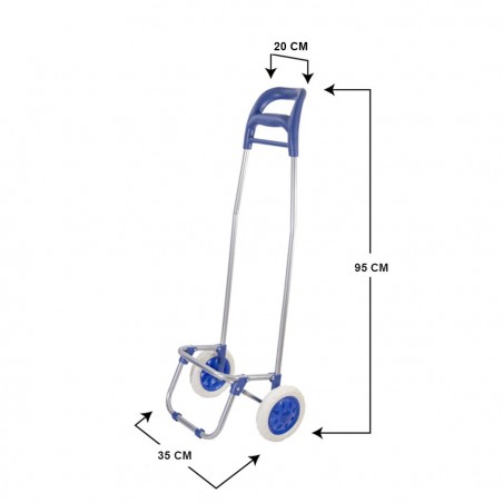 Art. 741057 Carro para la compra con bolsa de poliéster AZUL con ruedas