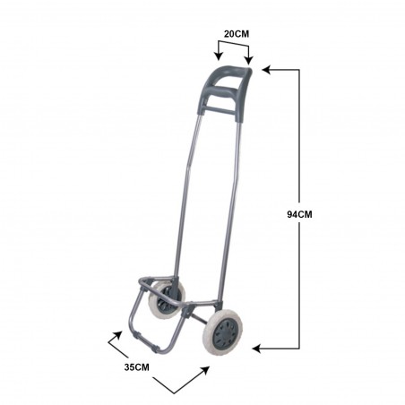Art. 741781 Carro para la compra con bolsa de poliéster GRIS con ruedas