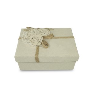 Art. 191005 Caja de regalo rectangular de yute beige con...
