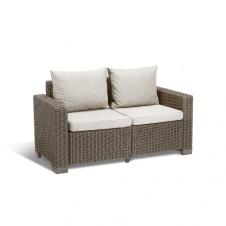 Sofá de resina para jardín SALTA SOFA' con mesita CAPPUCCINO 4 plazas