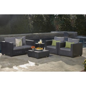 Sofá de resina para jardín SALTA SOFA' con mesita GRIS 4... 2