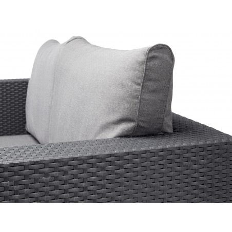 Sofá de resina para jardín SALTA SOFA' con mesita GRIS 4 plazas