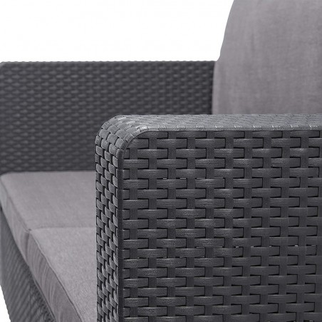 Sofá de resina para jardín SALTA SOFA' con mesita GRIS 4 plazas