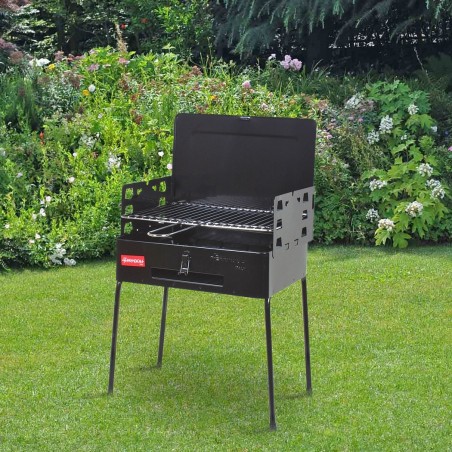 002083 Barbacoa de picnic FERRABOLI en acero pintado con maletín 30x40x55cm