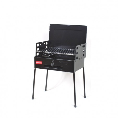 002083 Barbacoa de picnic FERRABOLI en acero pintado con maletín 30x40x55cm