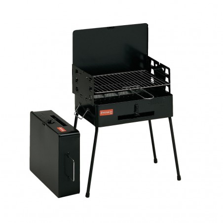 002083 Barbacoa de picnic FERRABOLI en acero pintado con maletín 30x40x55cm