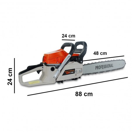 Motosierra de gasolina KRAFTROYAL 52cc con hoja de 50 cm jardinería poda madera