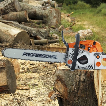 Motosierra de gasolina KRAFTROYAL 58cc con hoja de 50 cm jardinería poda madera