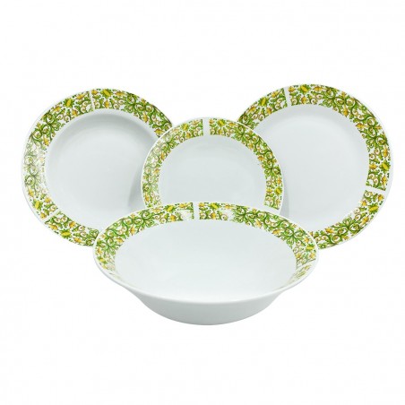 408002 Vajilla mesa 19 PZ FELICIA Plato llano, hondo, para postre y ensaladera