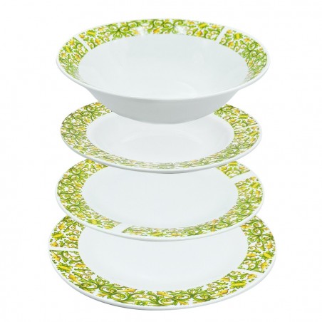 408002 Vajilla mesa 19 PZ FELICIA Plato llano, hondo, para postre y ensaladera