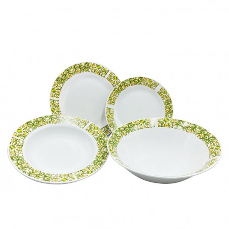 408002 Vajilla mesa 19 PZ FELICIA Plato llano, hondo, para postre y ensaladera